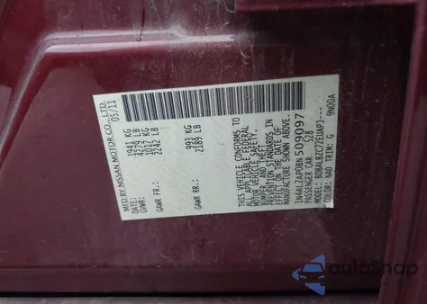 2011 Nissan Altima 2.5 S from USA, damaged, VIN 1N4AL2AP0BN509097